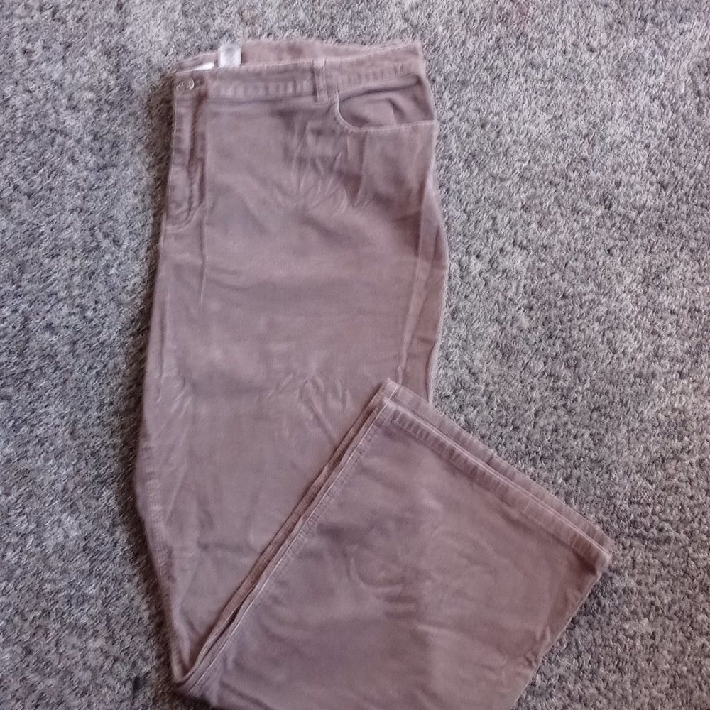 Women's Pants Tan Brown Plus Size 22 W Liz & Co Corduroy Pants